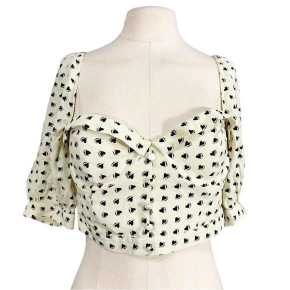 For Love & Lemons Sweetheart Crop Top Size Medium - Picture 3 of 9